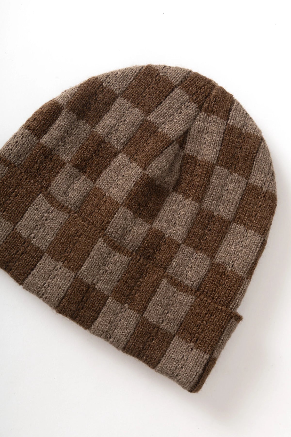 Service Works, Chunky Check Beanie. Brown