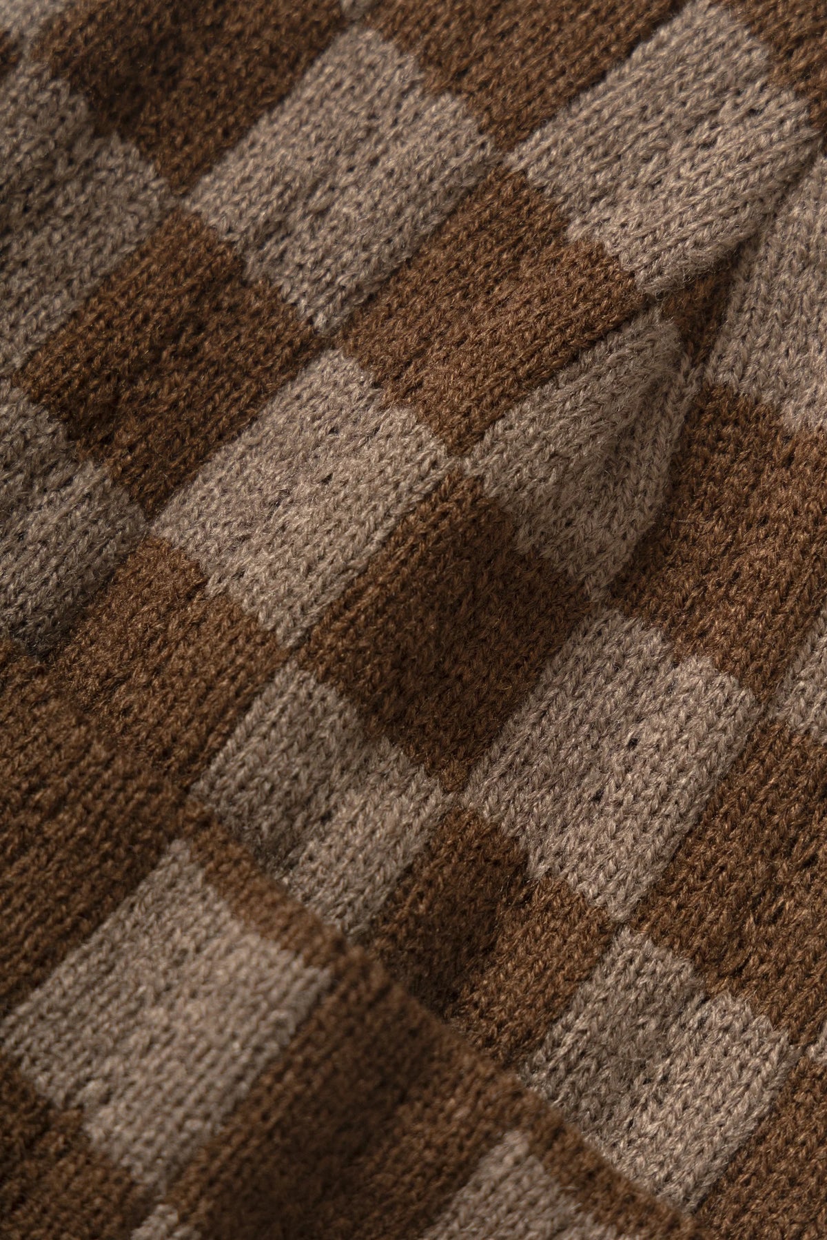 Service Works, Chunky Check Beanie. Brown