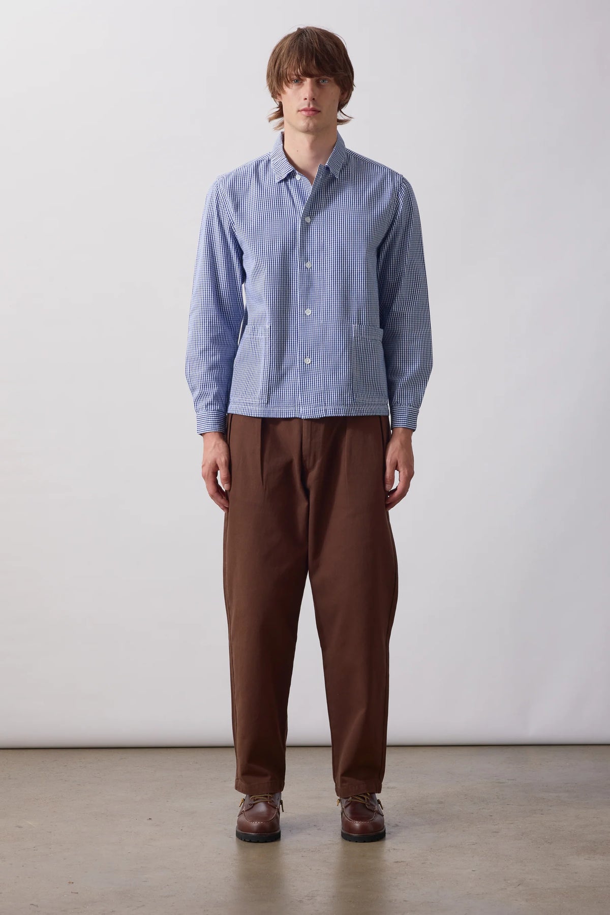 Service Works, Gingham Waiter Shirt, Blue
