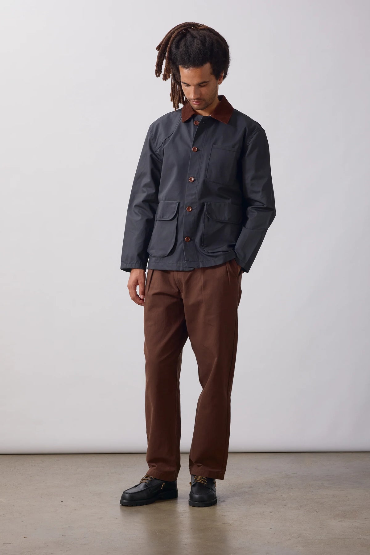 Service Works, Waxed Barn Coat, Black