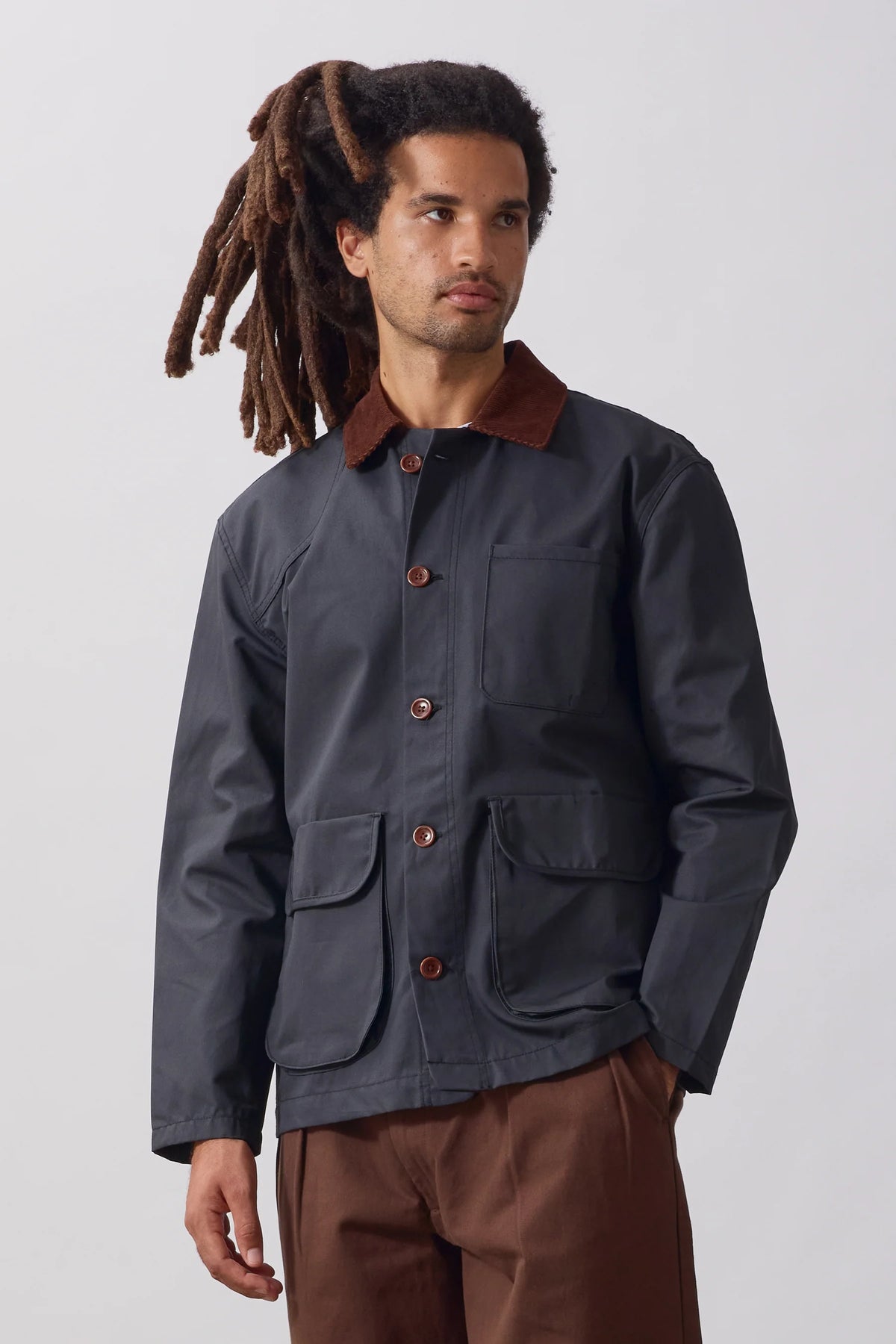 Service Works, Waxed Barn Coat, Black
