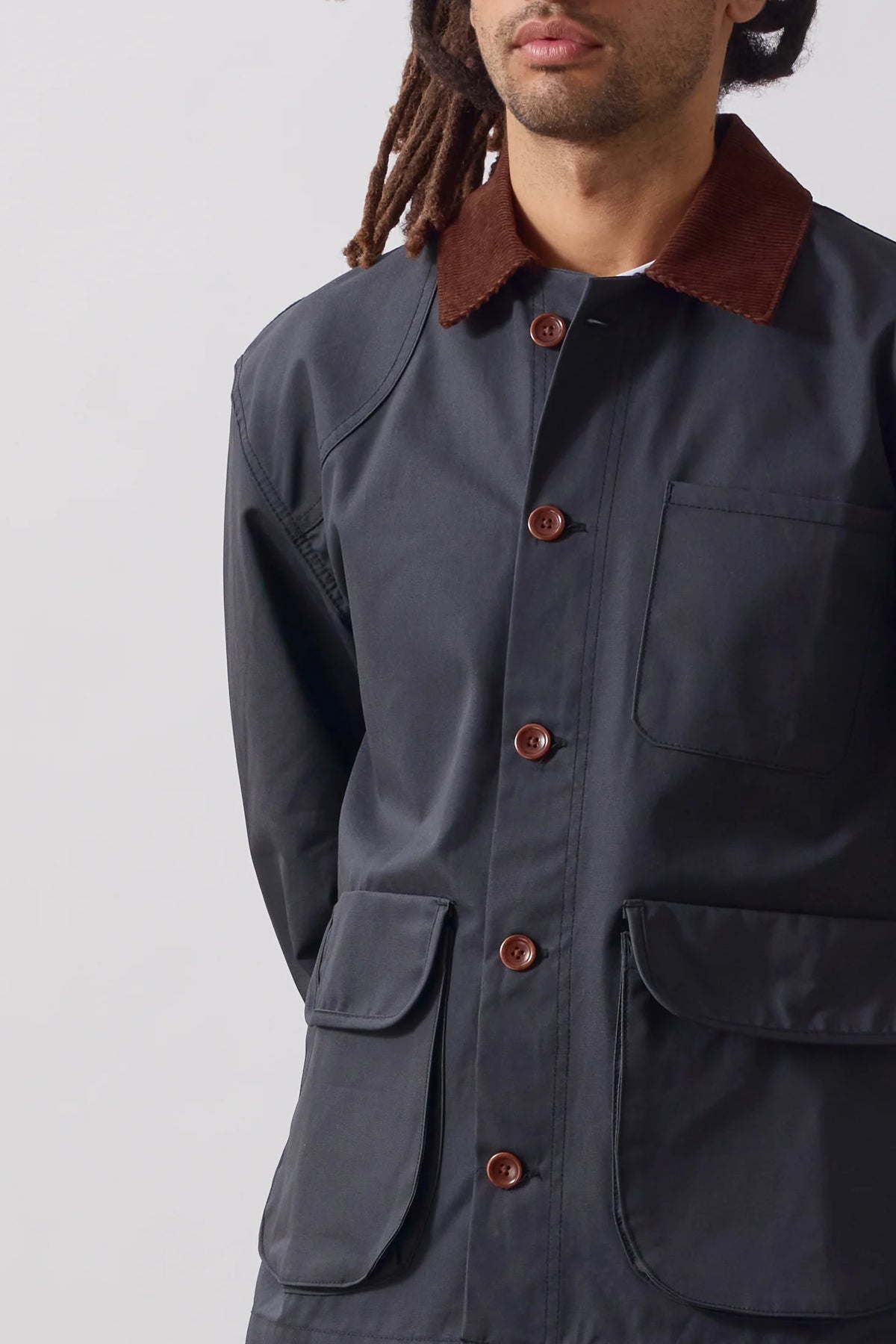 Service Works, Waxed Barn Coat, Black