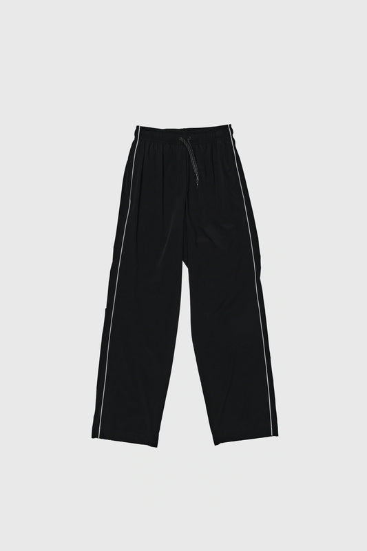 Optimistic Runners, Side Striped Wide Pants, Black