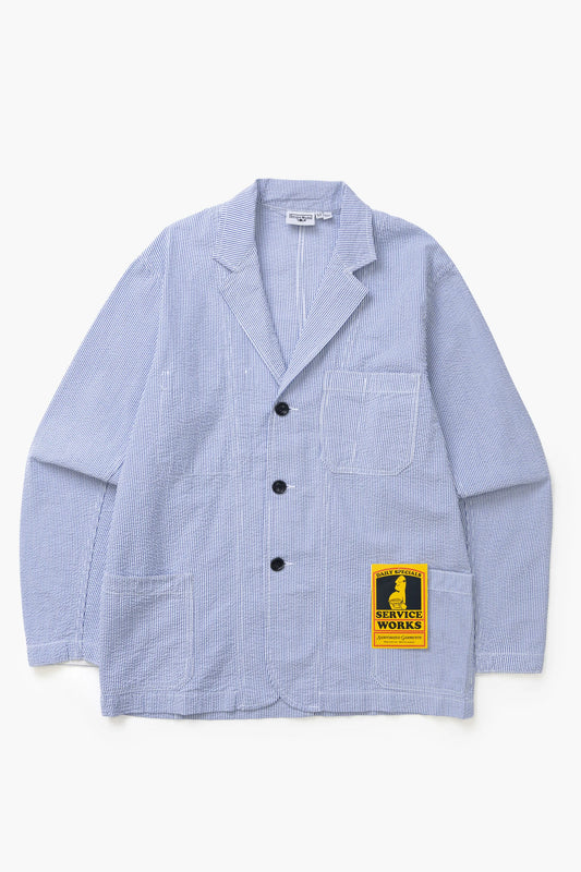 Service Works, Seersucker Server Suit Jacket, Navy Stripe