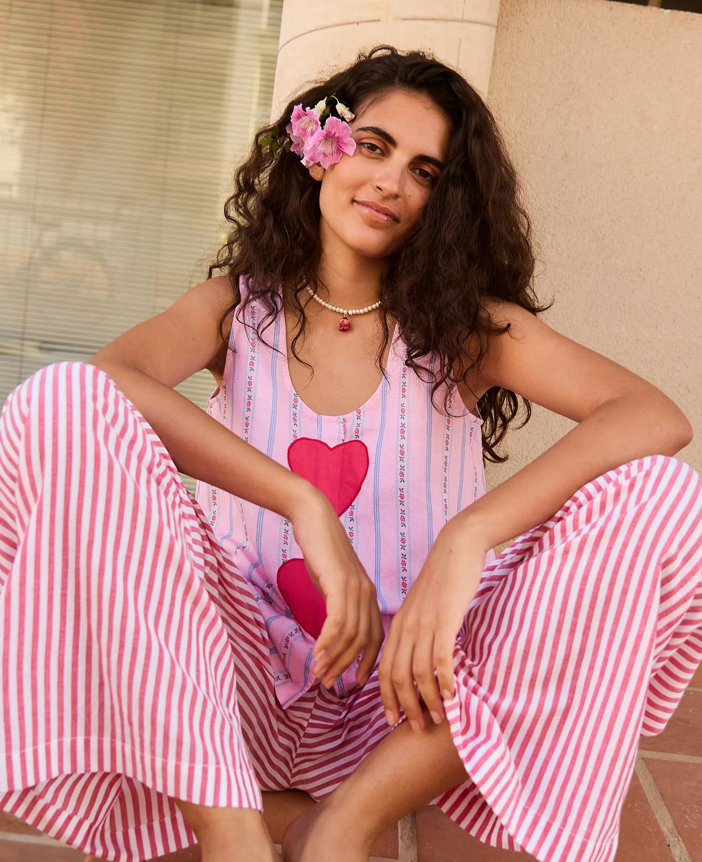 Sissel Edelbo, Sweetheart Strap Top, Vintage Rose
