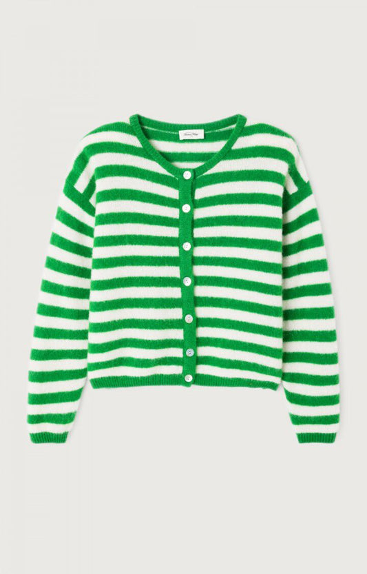 American Vintage, Vitow Cardigan, Striped White Clover