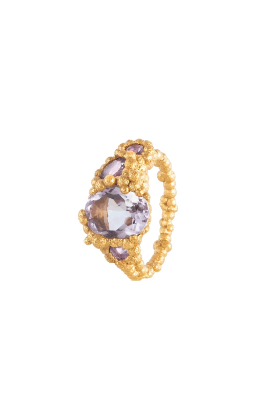House of Vincent, Moonlit Secret ring, Pink ametyst, Forgyldt