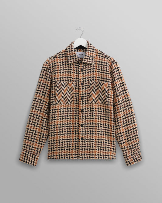 Wax London, WHITING OVERSHIRT HOUNDSTOOTH WEAVE, NATURAL