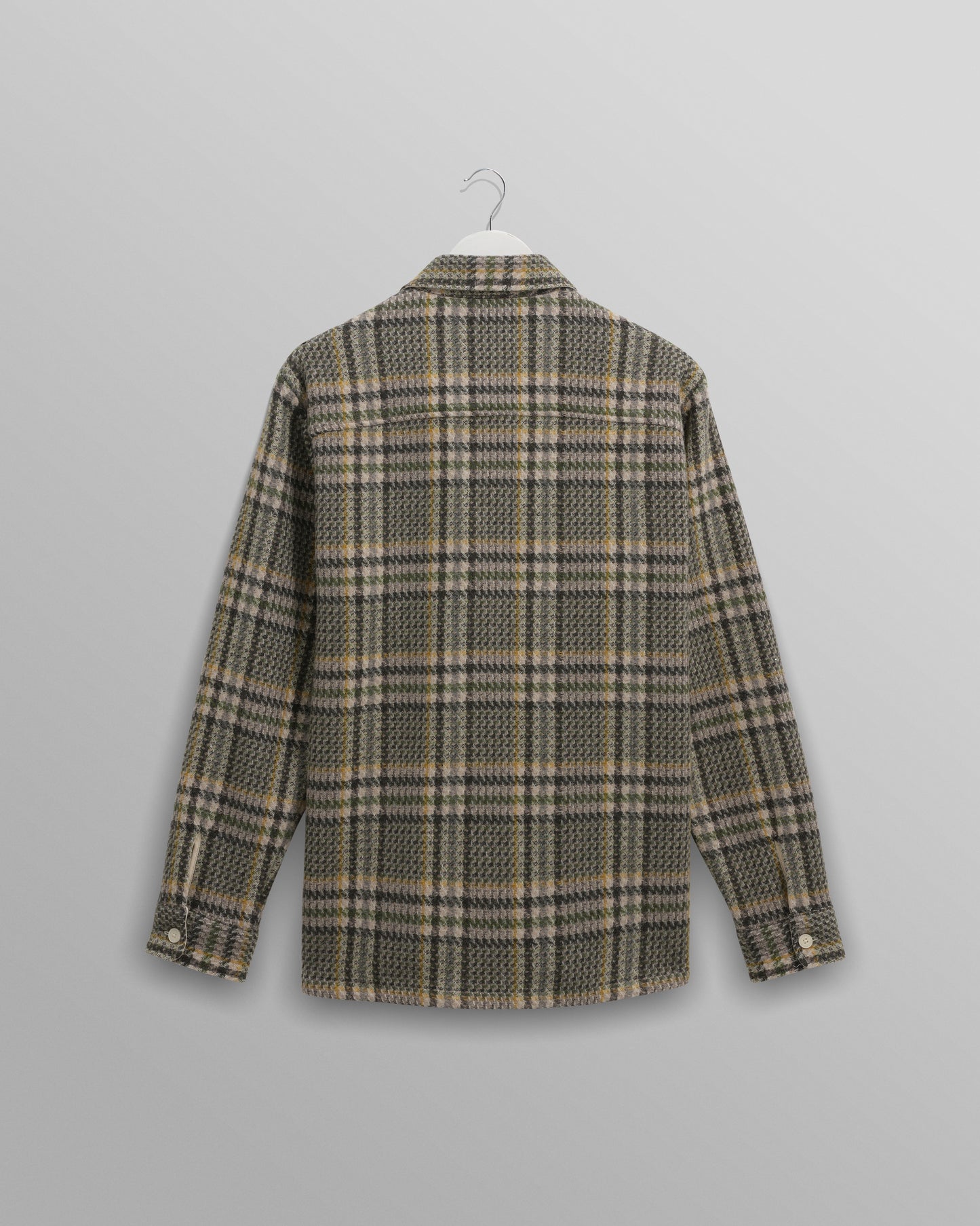 WAX London, Whiting Overshirt Wool Blend, Check Green