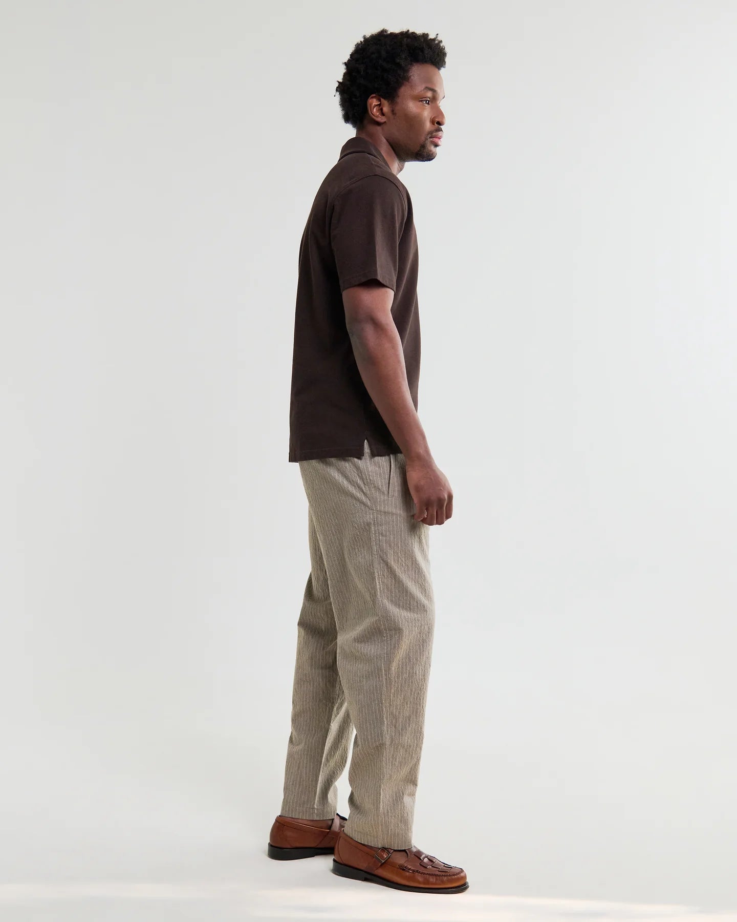 Wax London, Atwood Organic Cotton Polo Shirt, Dark Brown