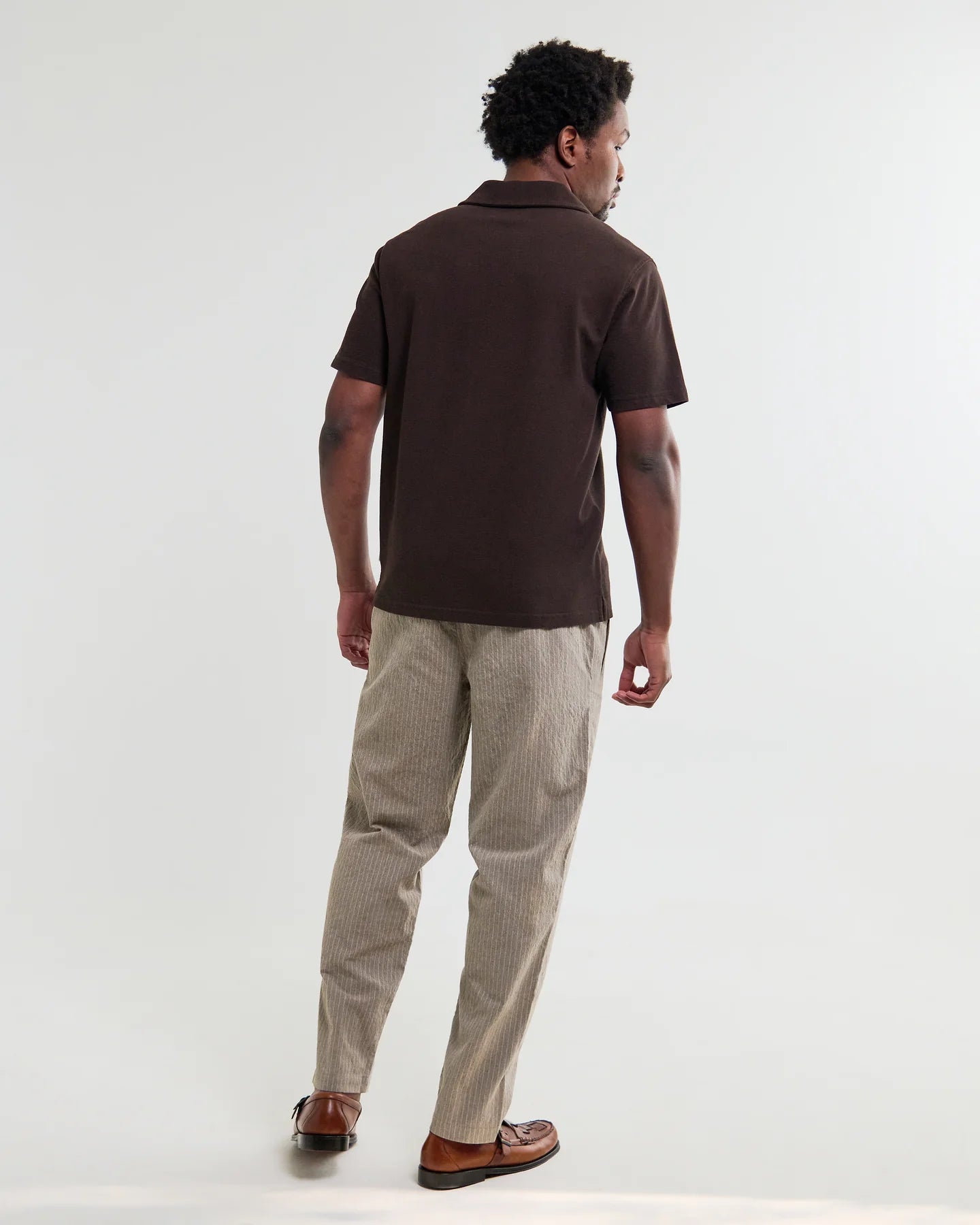 Wax London, Atwood Organic Cotton Polo Shirt, Dark Brown