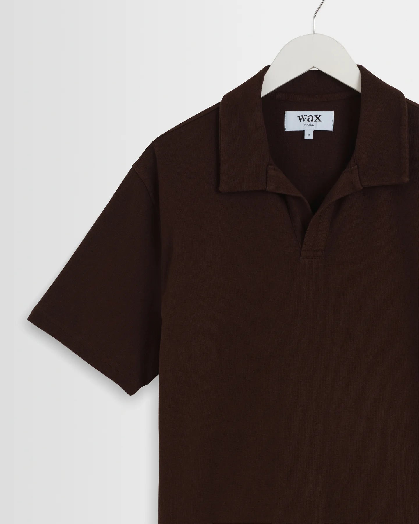 Wax London, Atwood Organic Cotton Polo Shirt, Dark Brown