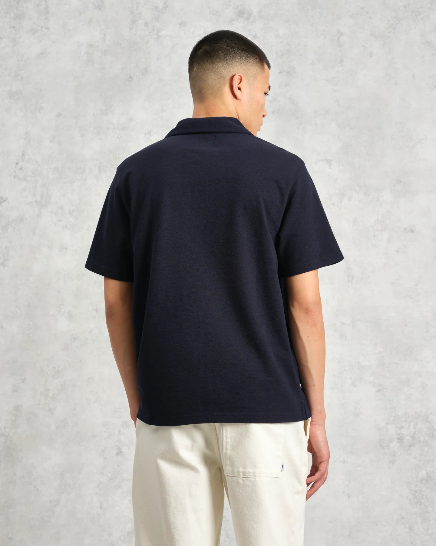 Wax London, Atwood Organic Cotton Polo Shirt, Navy Blue
