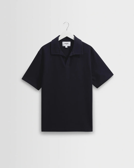 Wax London, Atwood Organic Cotton Polo Shirt, Navy Blue