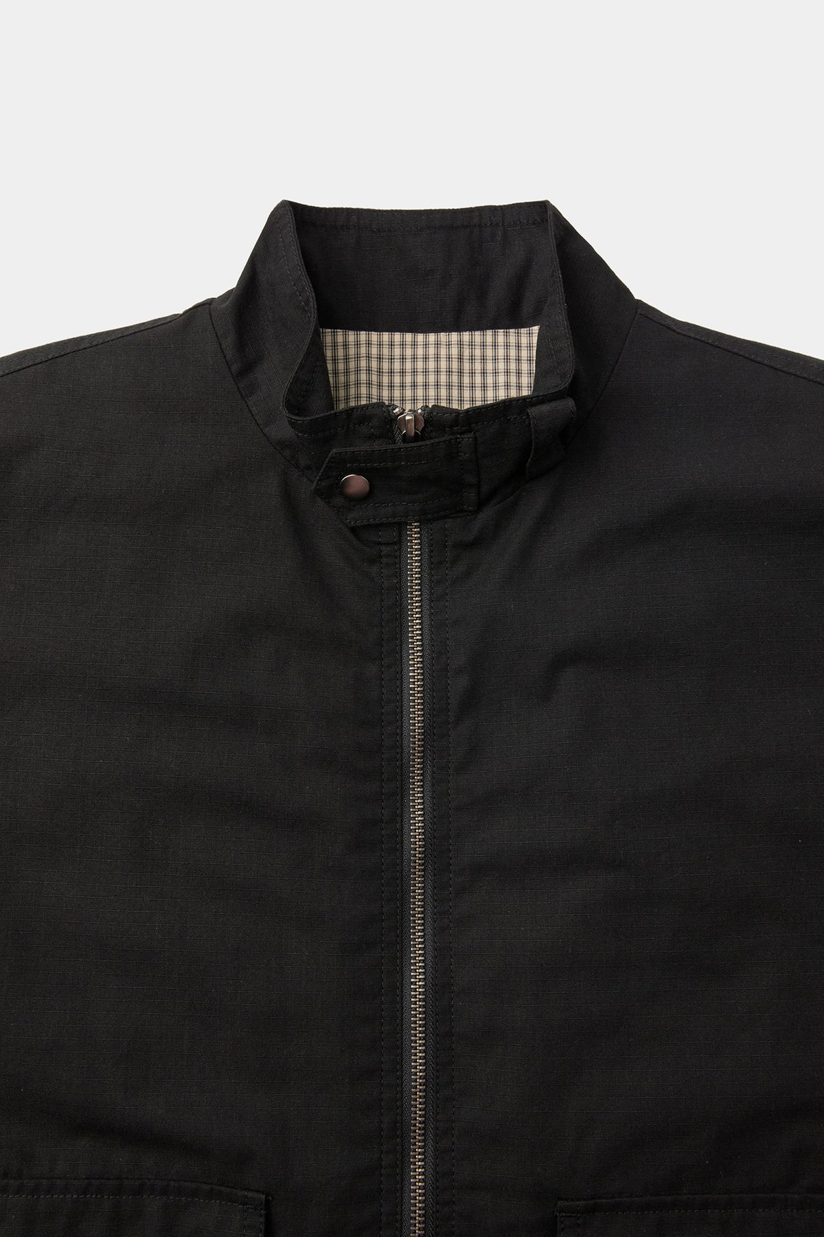 COOR, Stand collar cotton washed jumper, Washed black