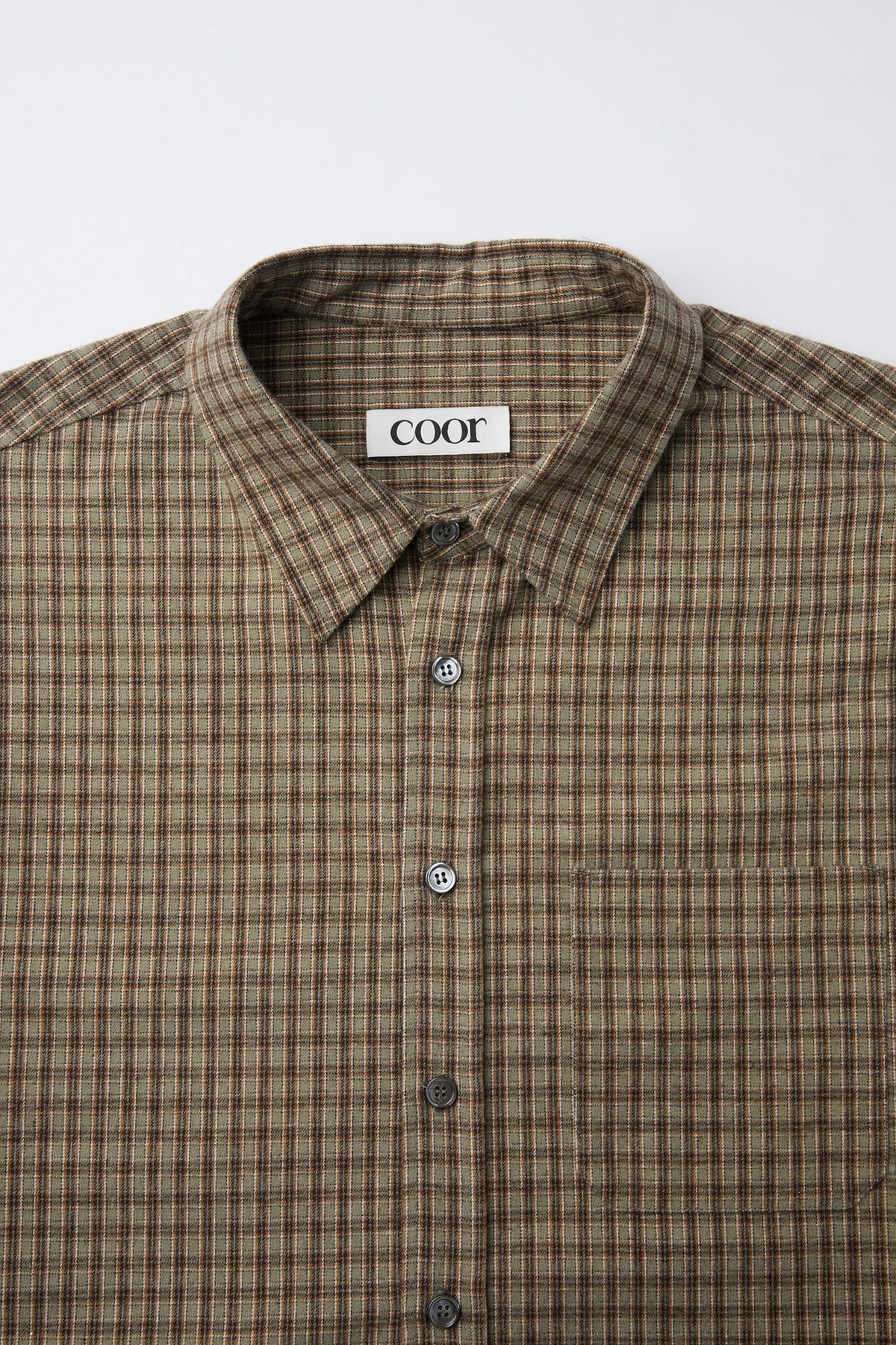 COOR,  Gun club check shirt, Sand green