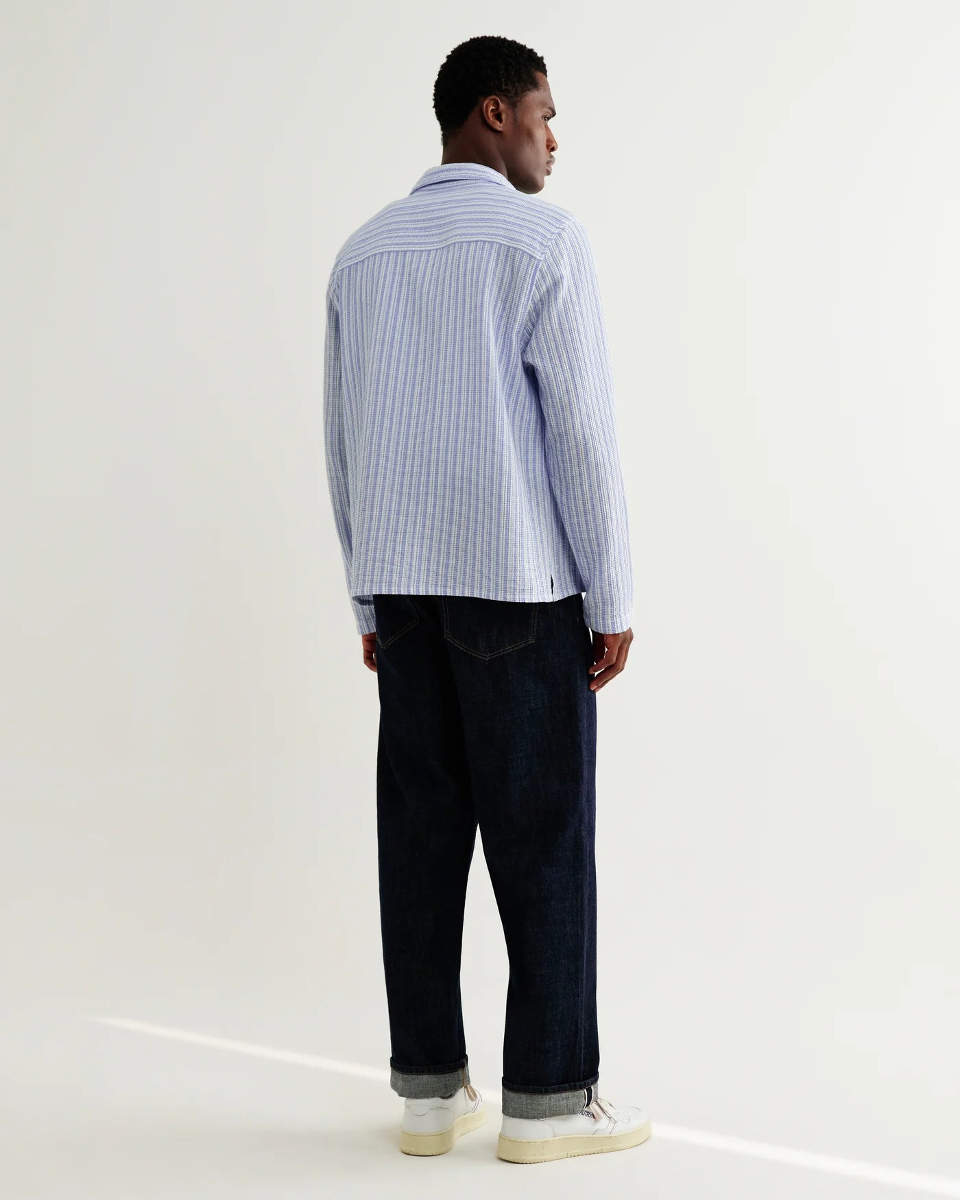 Wax London, Corey Twisted Stripe Shirt, Bright Blue