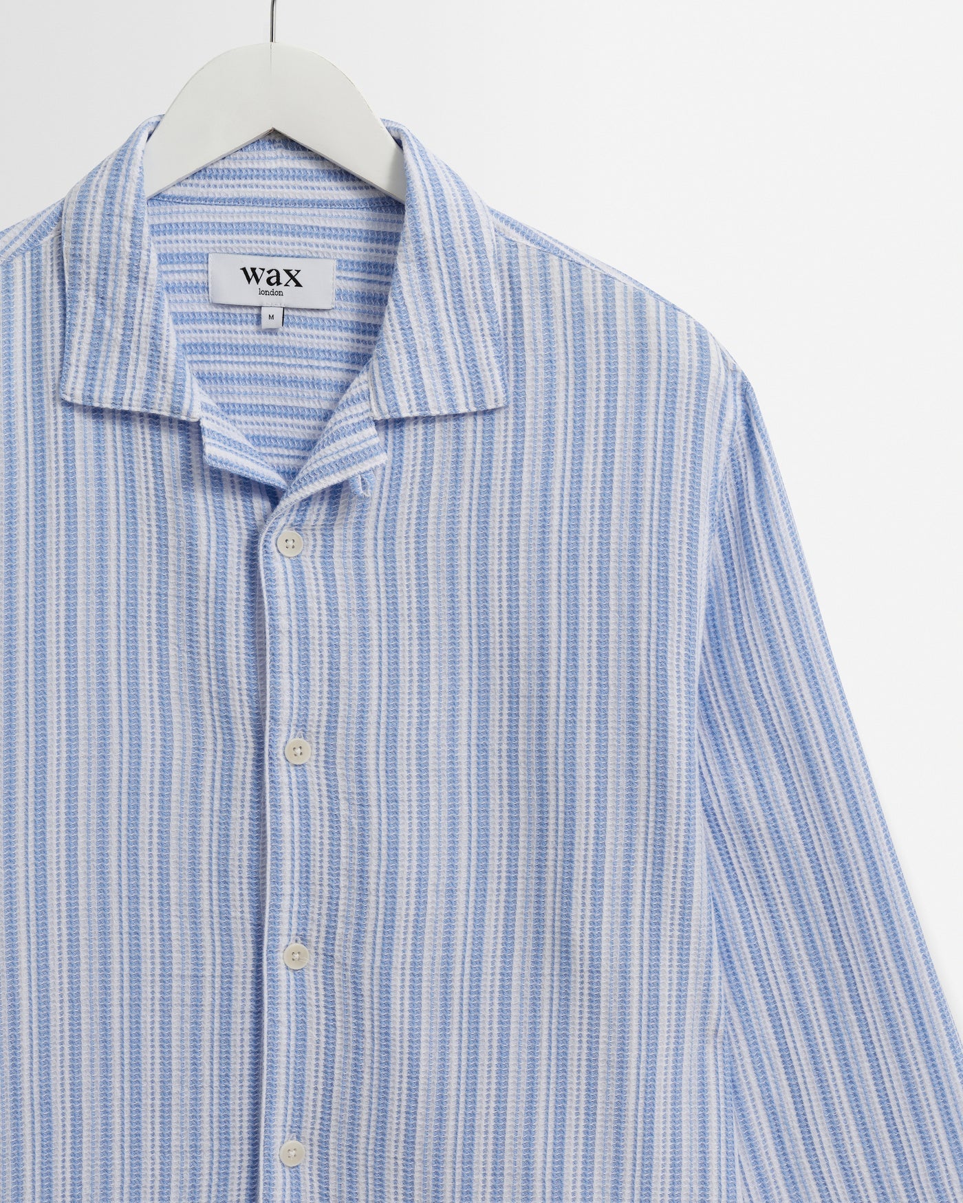 Wax London, Corey Twisted Stripe Shirt, Bright Blue