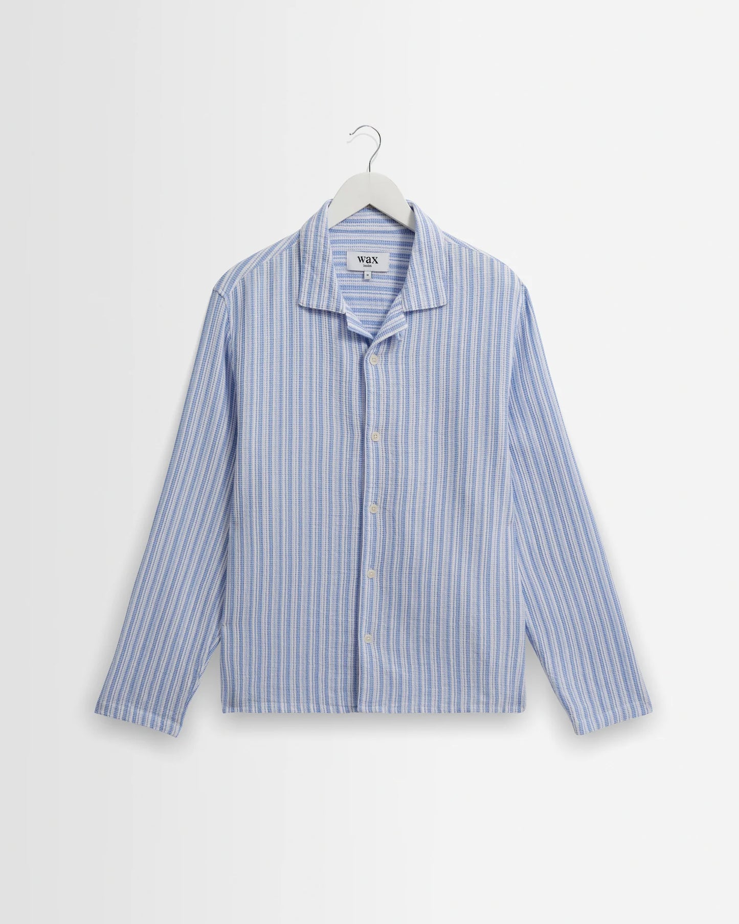 Wax London, Corey Twisted Stripe Shirt, Bright Blue