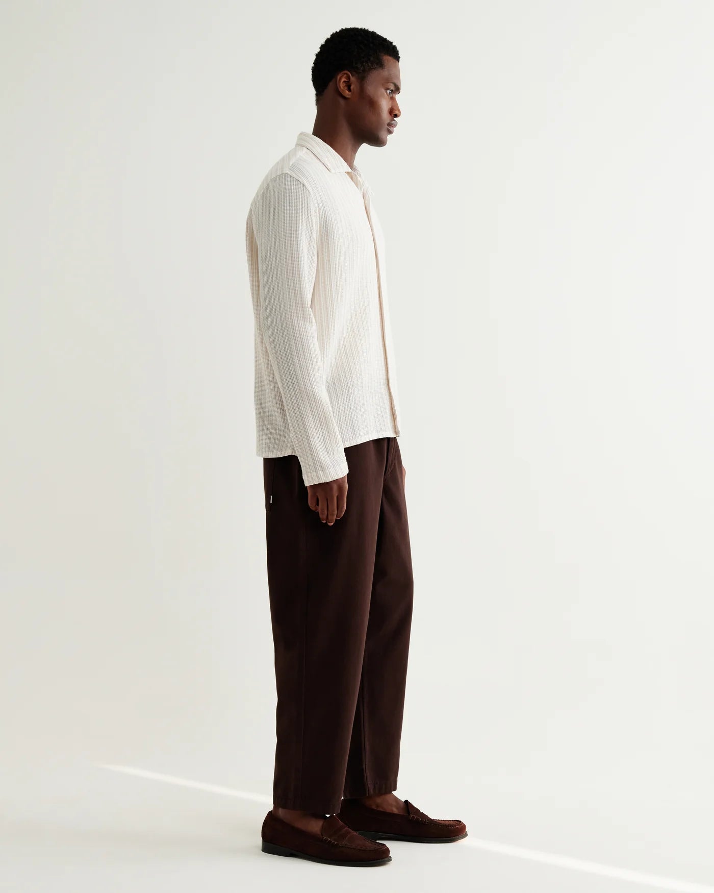 Wax London, Corey Twisted Stripe Shirt, Natural