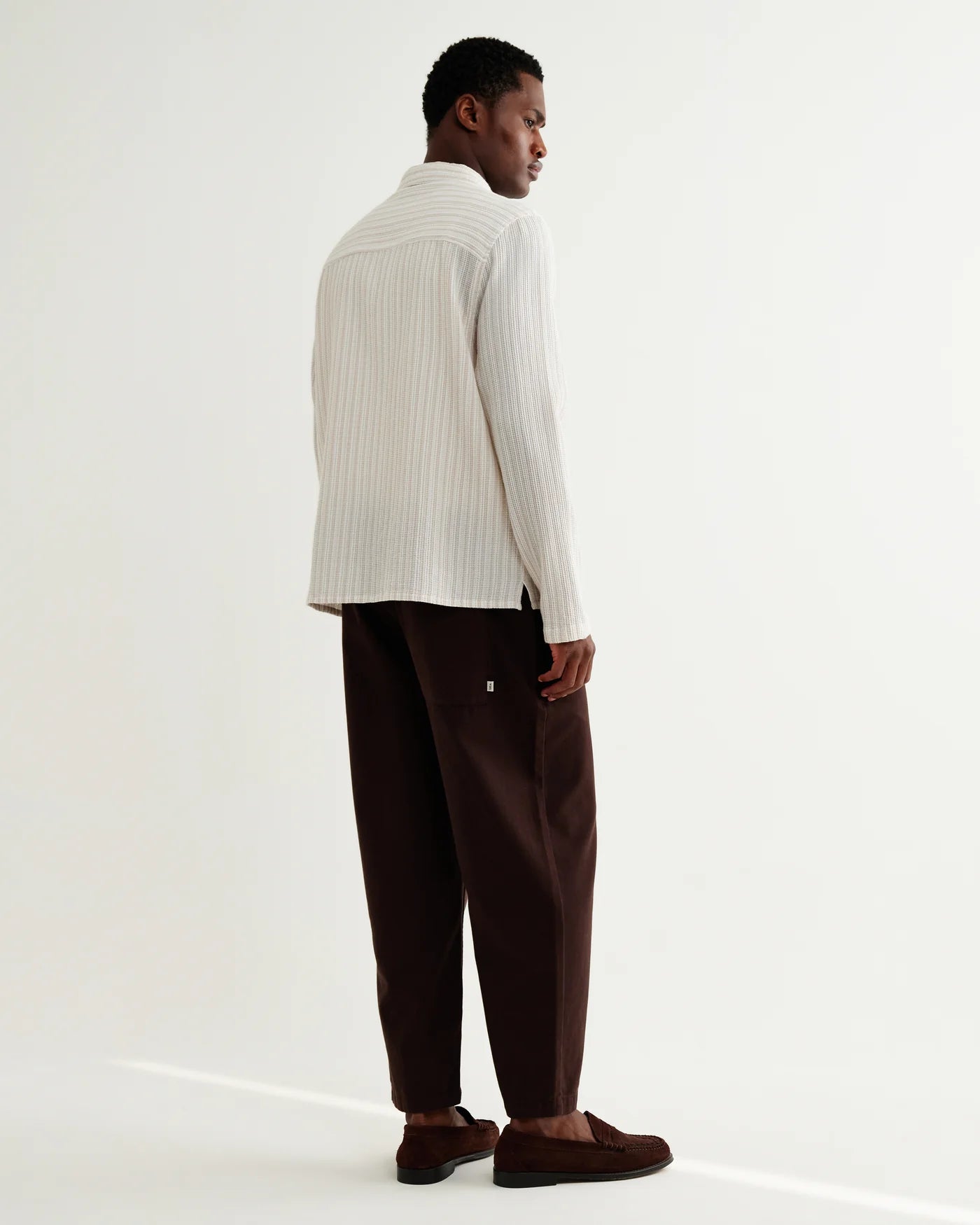 Wax London, Corey Twisted Stripe Shirt, Natural