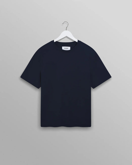 WAX London, Dean Textured Organic Cotton T-Shirt, Navy
