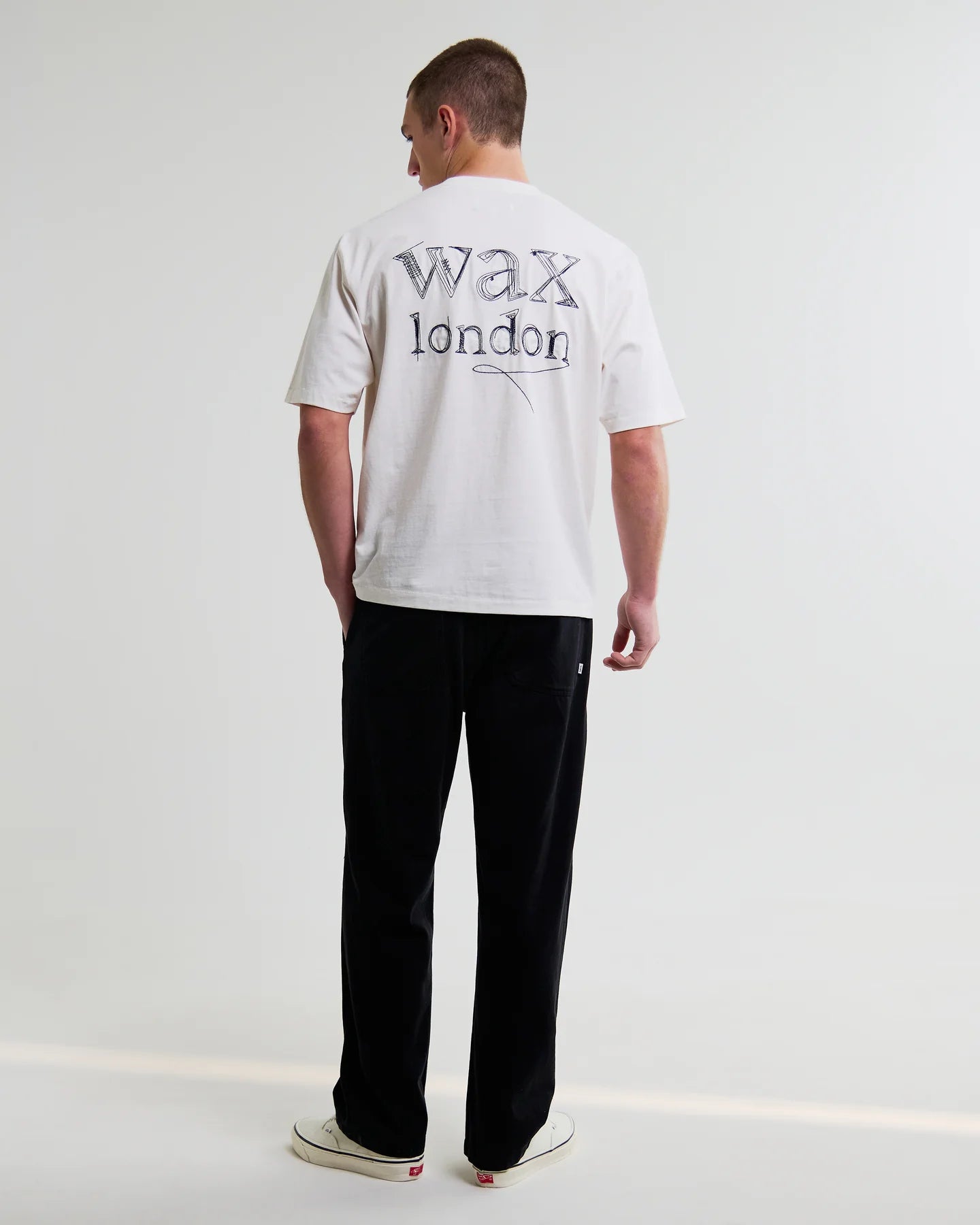 WAX London, Dean Scribble Text T-Shirt, Off White