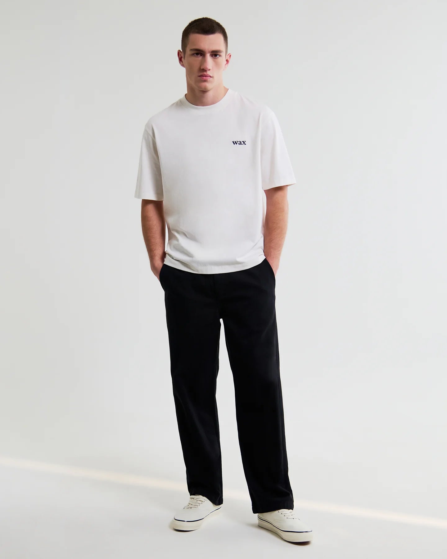 WAX London, Dean Scribble Text T-Shirt, Off White