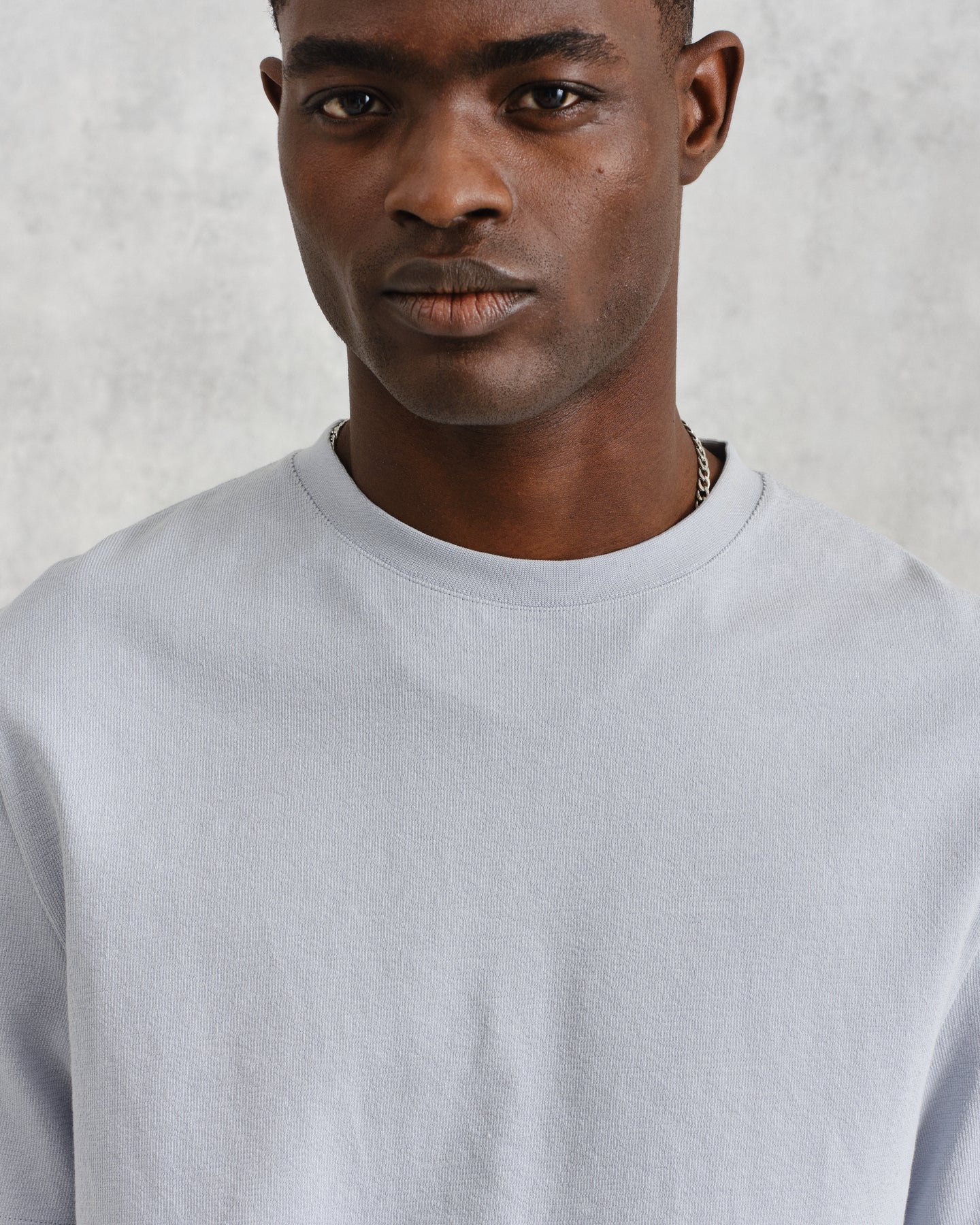 WAX London, Dean Textured Organic Cotton T-Shirt, Blue