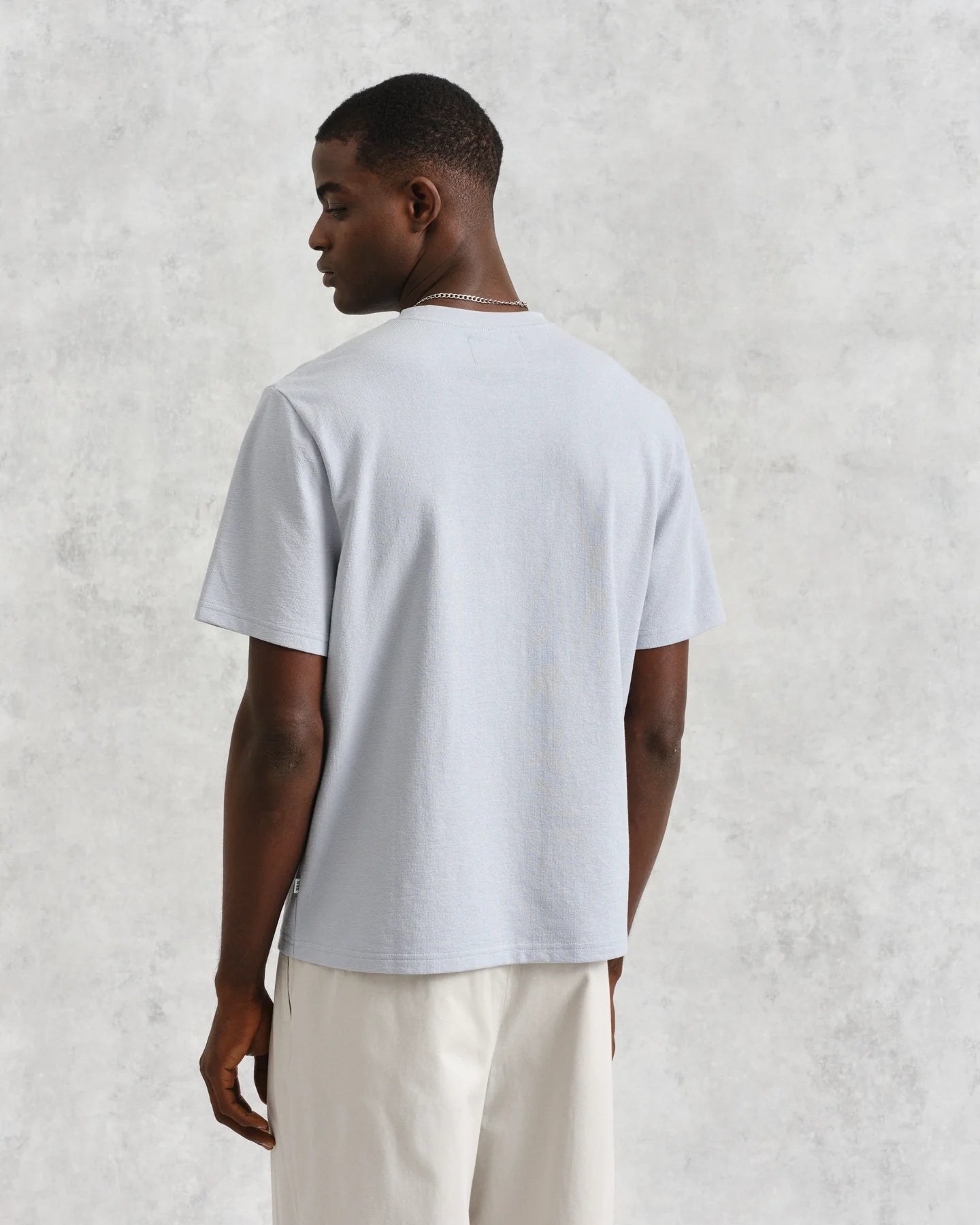 WAX London, Dean Textured Organic Cotton T-Shirt, Blue