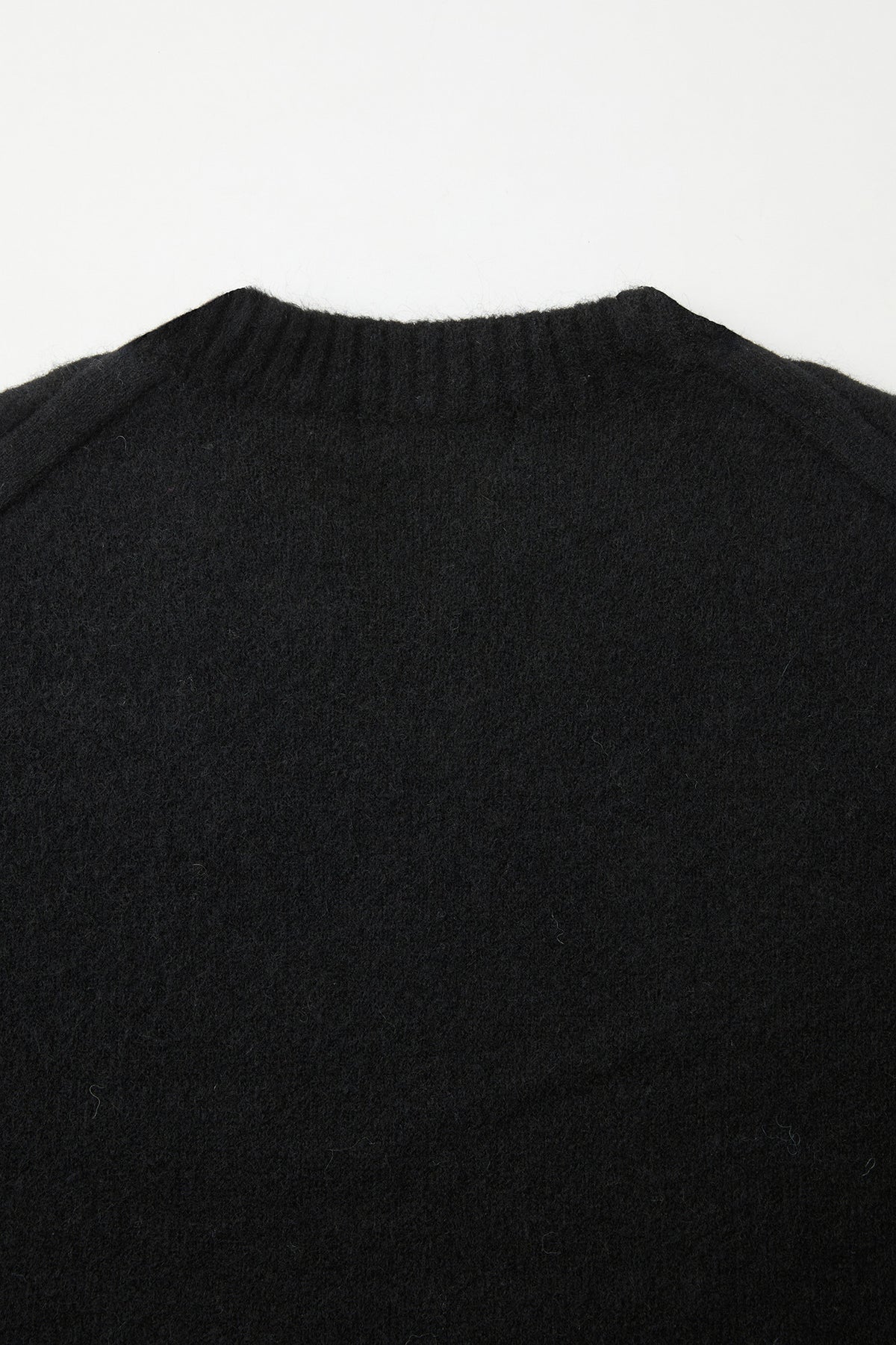 COOR,  Wool blend hairy v-neck sweater, Black