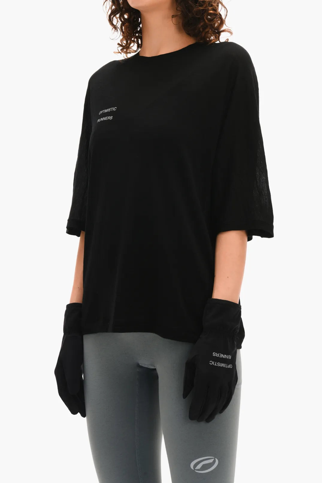 Optimistic Runners, Running Gloves, Black