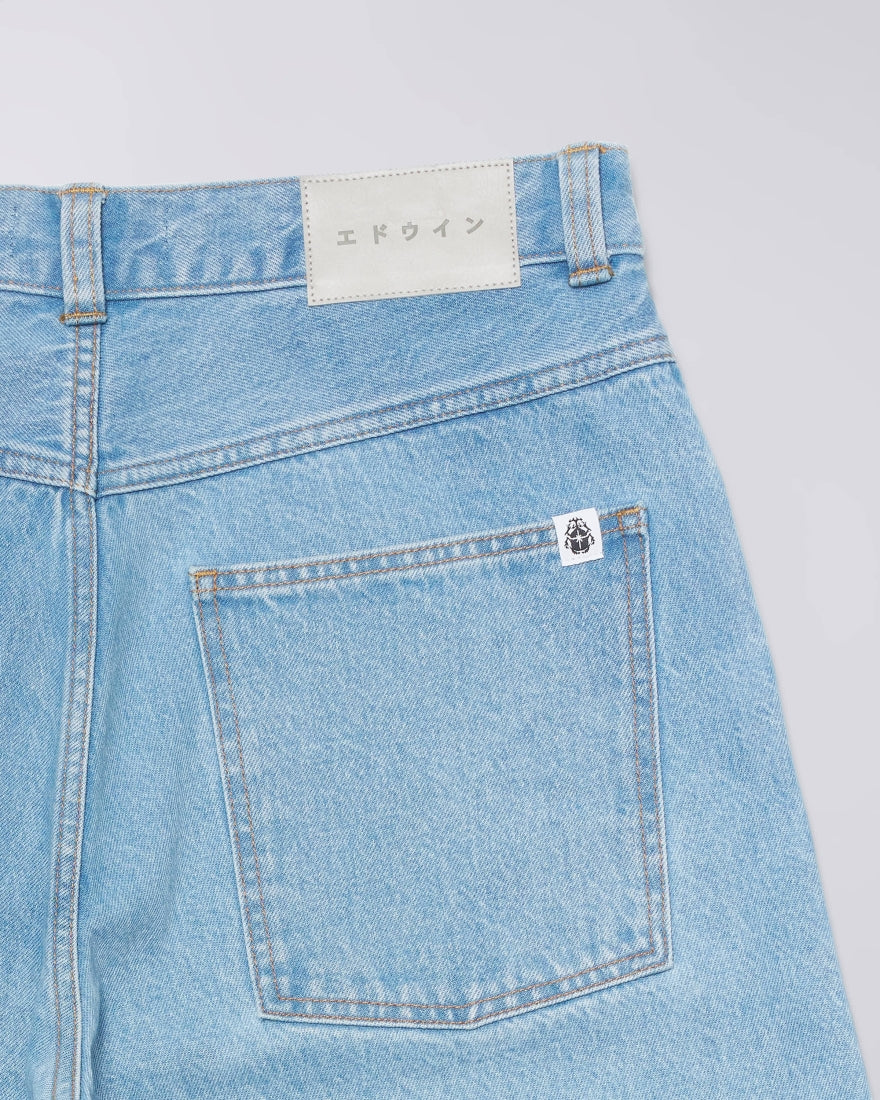 EDWIN, WORKER SHORT, Blue Heavy Bleach Wash