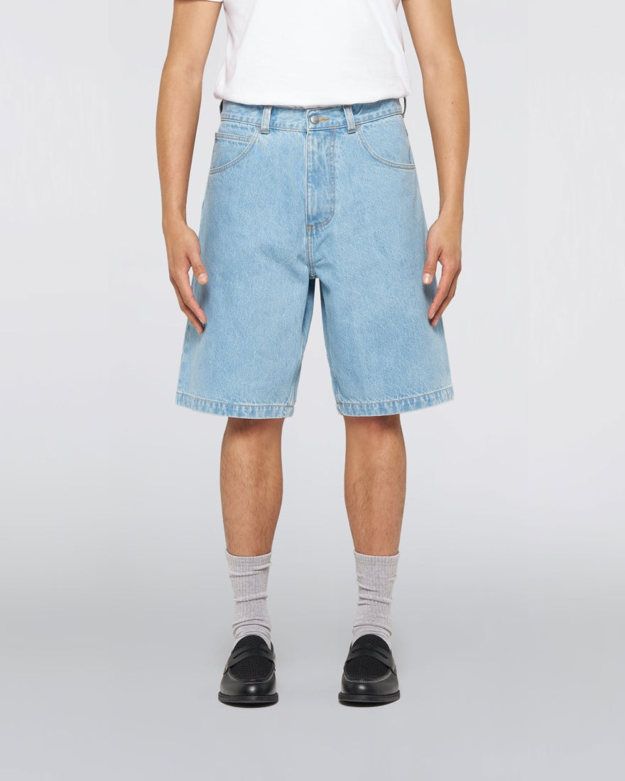 EDWIN, WORKER SHORT, Blue Heavy Bleach Wash
