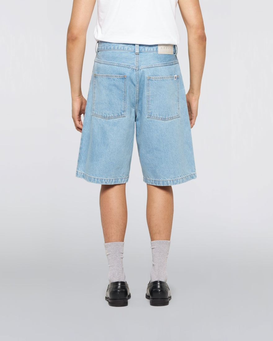 EDWIN, WORKER SHORT, Blue Heavy Bleach Wash