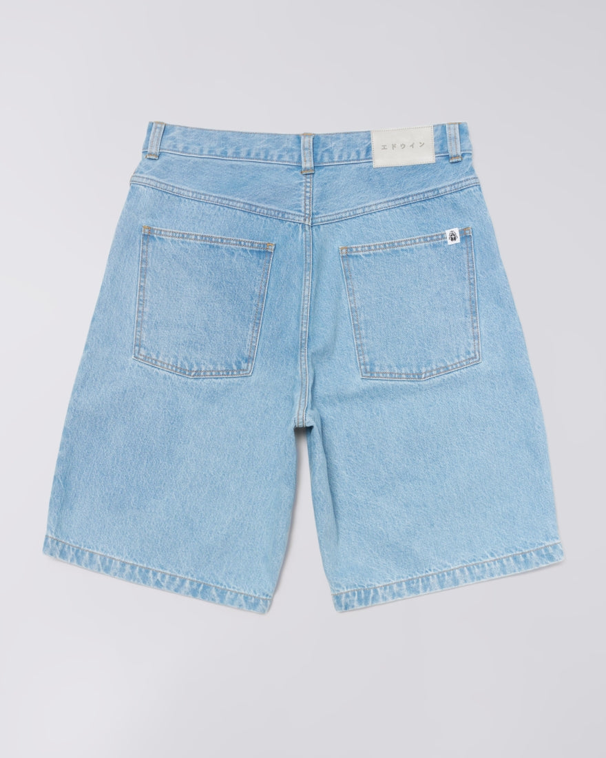 EDWIN, WORKER SHORT, Blue Heavy Bleach Wash