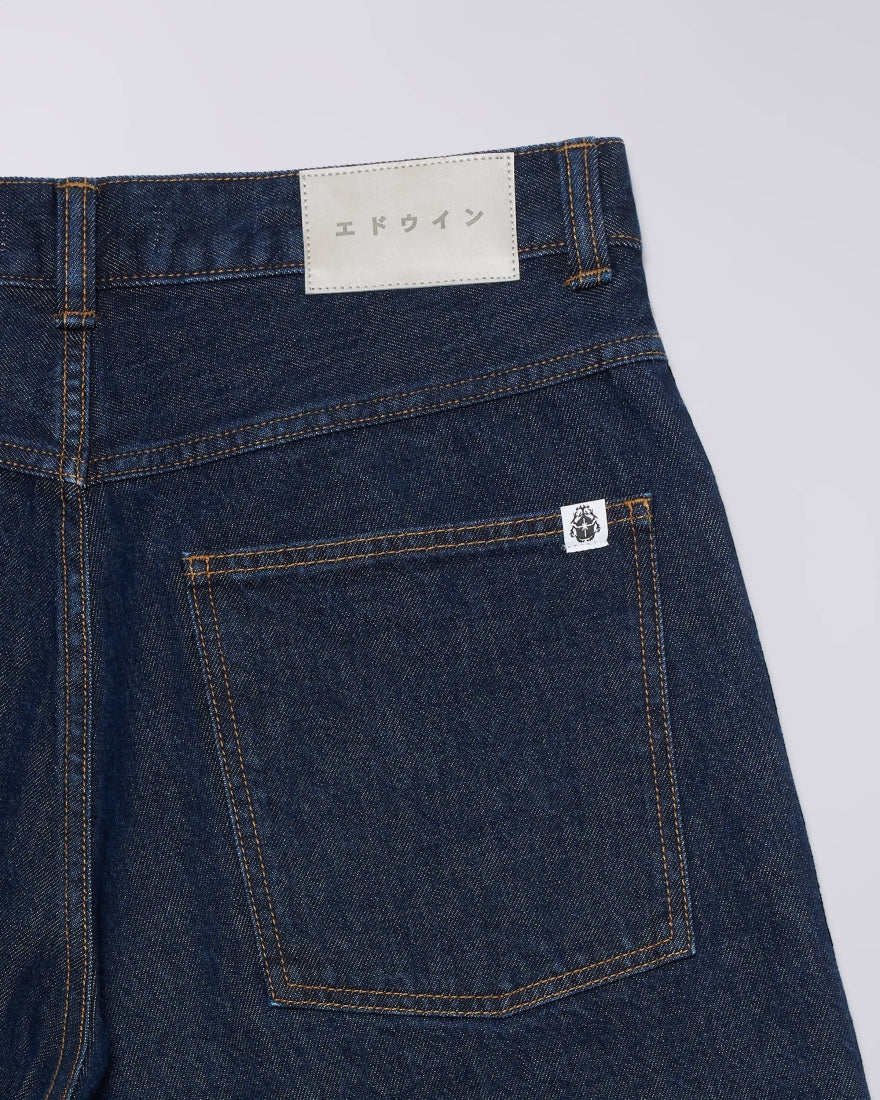 EDWIN, WORKER SHORT, Dark Blue Marble Wash