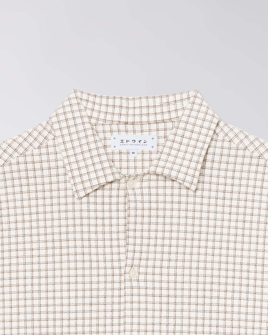 EDWIN, ZED SHIRT SS, White & Brown