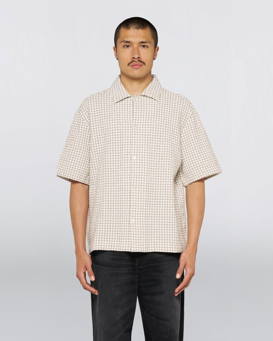 EDWIN, ZED SHIRT SS, White & Brown
