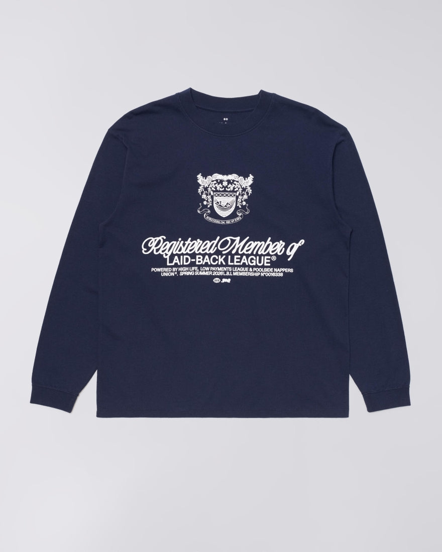 EDWIN, LAID-BACK LEAGUE T-SHIRT LS, Navy
