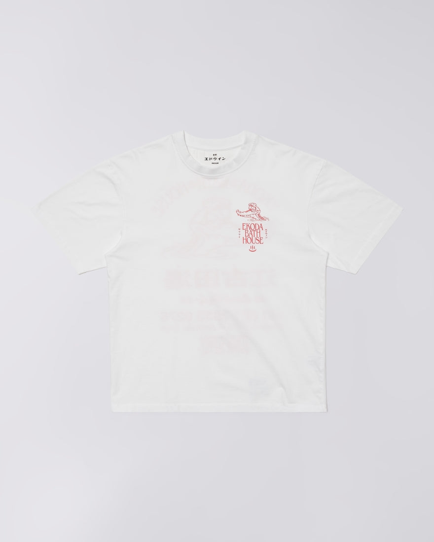 EDWIN, EKODA BATH HOUSE T-SHIRT, White