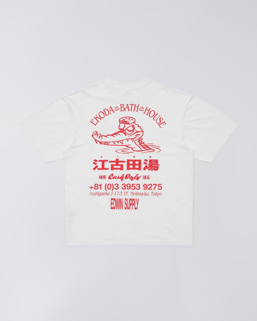 EDWIN, EKODA BATH HOUSE T-SHIRT, White