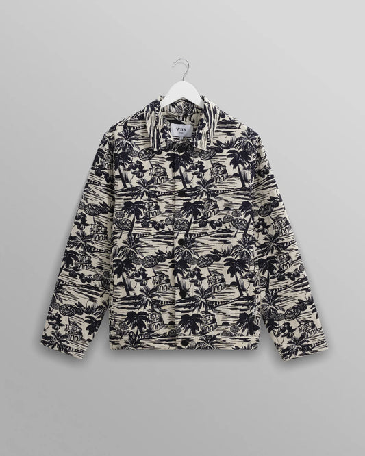 WAX London, Iggy Jacket, Navy And Ecru Beach Jacquard