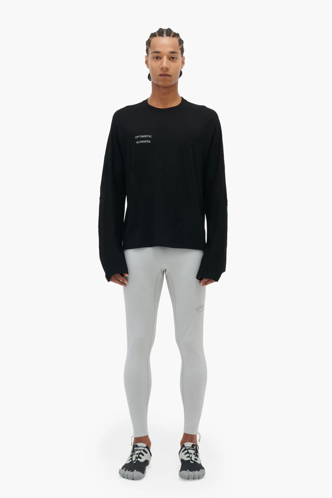 Optimistic Runners, Merino Wool Longsleeve, Black