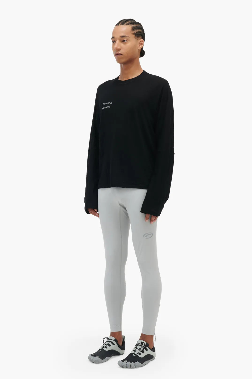 Optimistic Runners, Merino Wool Longsleeve, Black