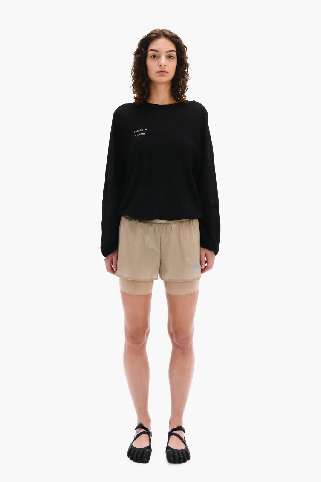 Optimistic Runners, Merino Wool Longsleeve, Black