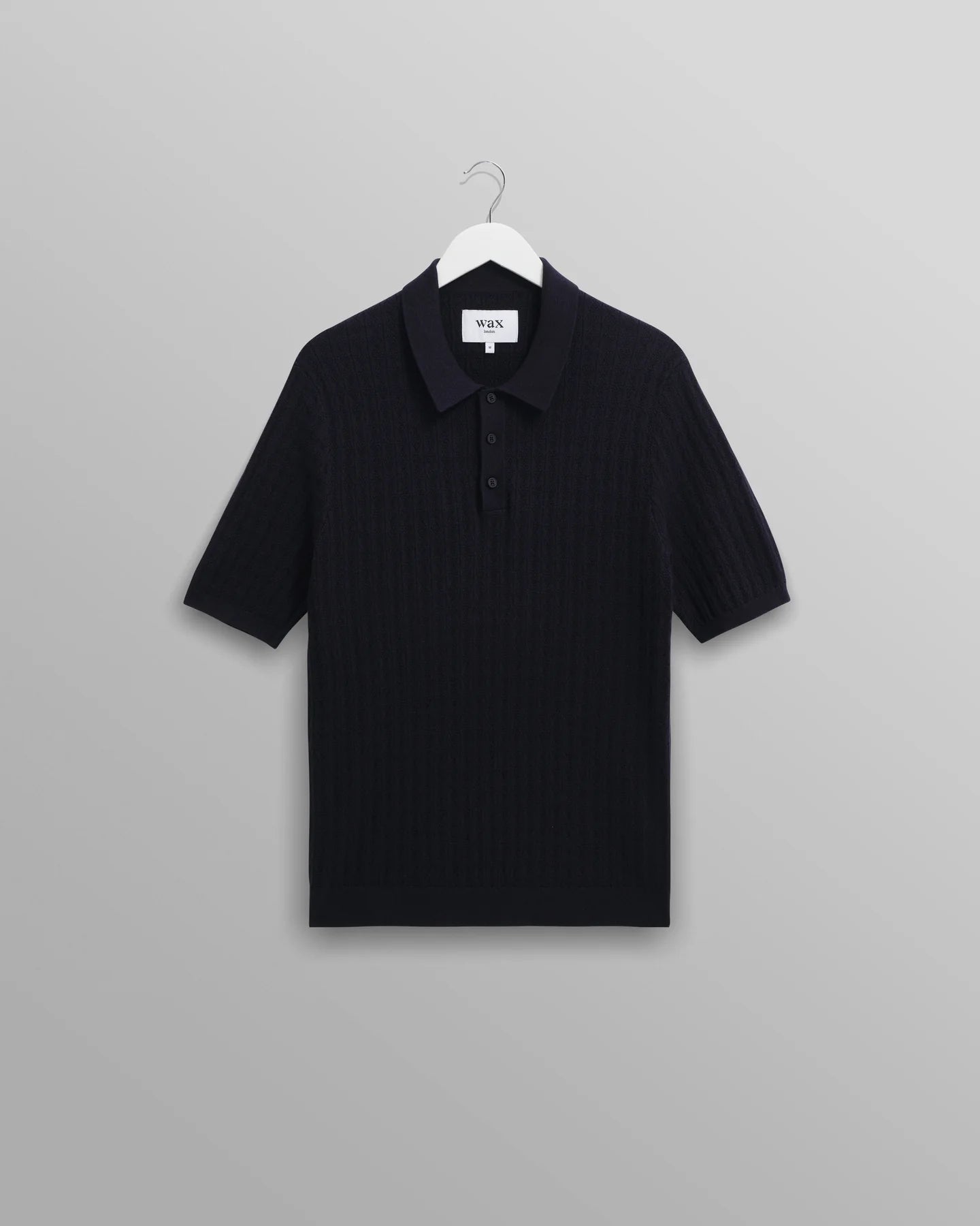 WAX London, Naples Stripe Knitted Polo, Navy