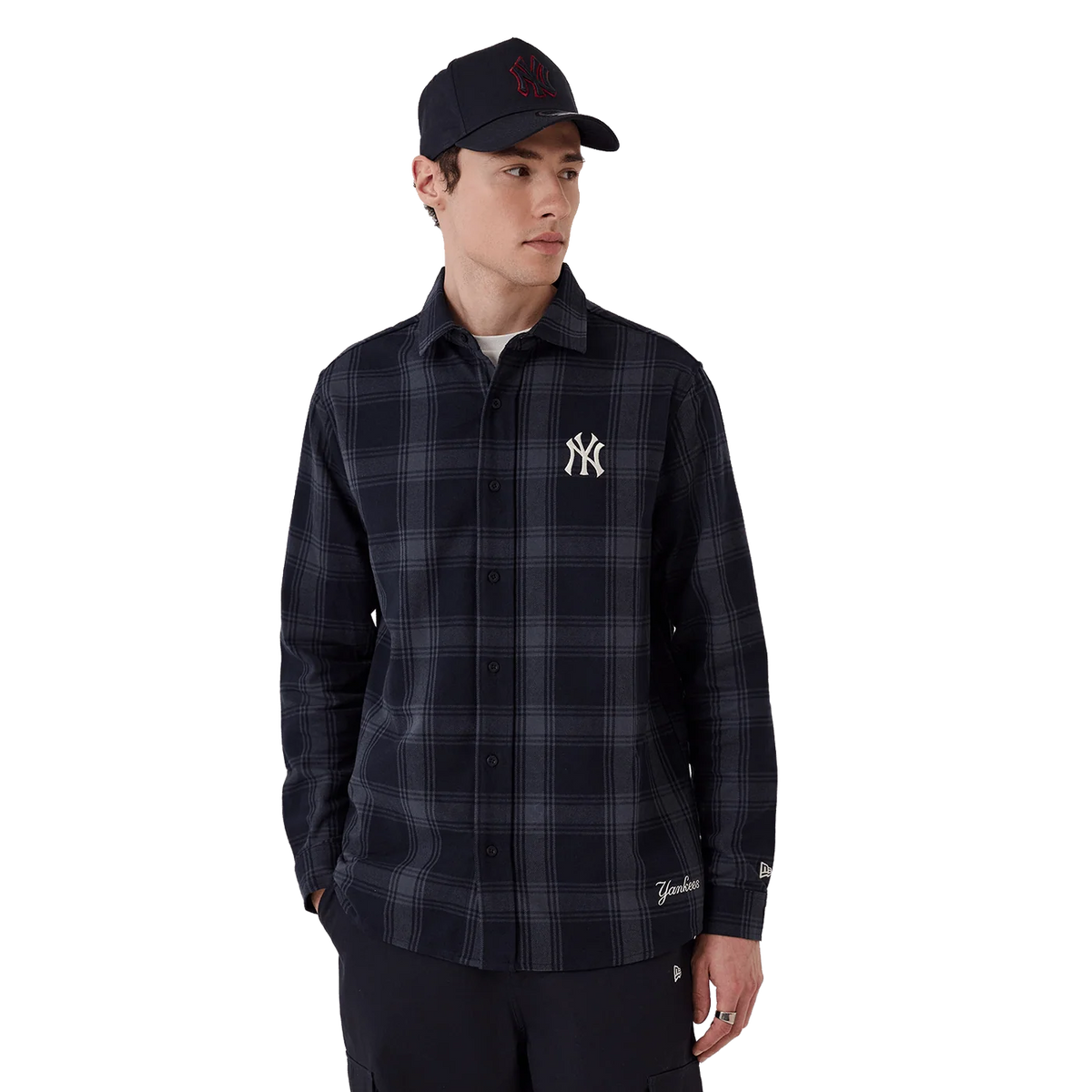New Era, New York Yankees Plaid Shirt, Navy