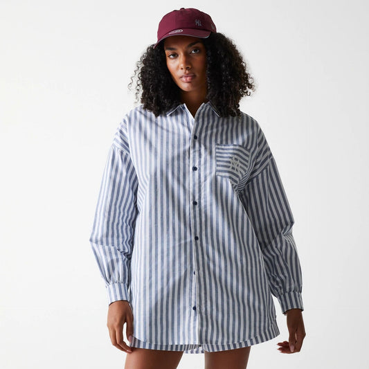 New York Yankees, Womens Long Sleeve Shirt, Stripe Dark Blue
