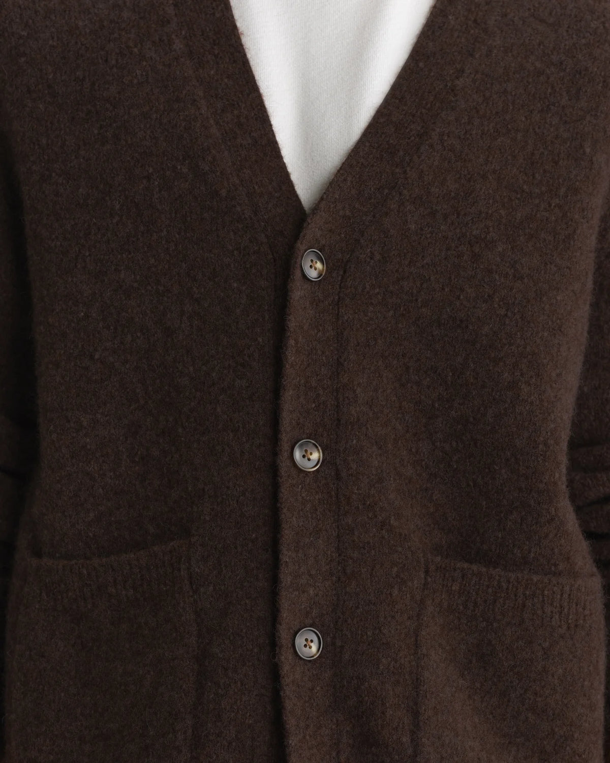 WAX London, Walker Fluffy Wool Knit Cardigan, Brown